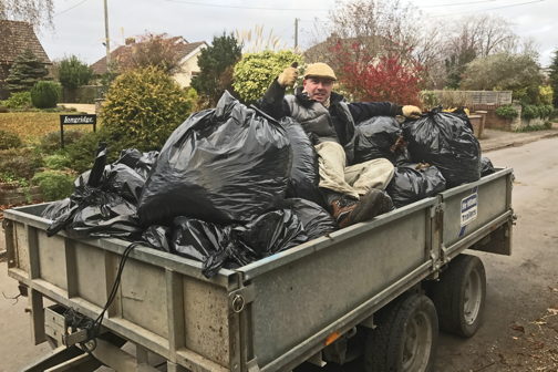 Collecting the bags