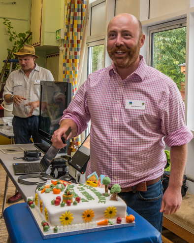 cutting the cake